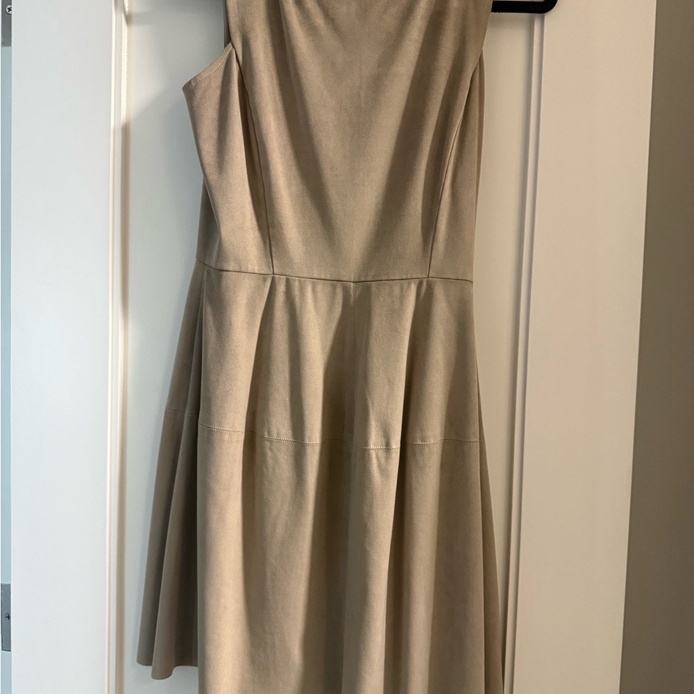 Sleeveless Taupe Fit-and-Flare Dress